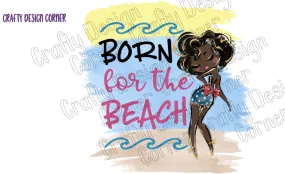 African American Head Born for the Beach Rainbow PNG/JPeg Download