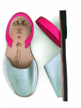 Avarcas | Silver Metallic & Neon Pink