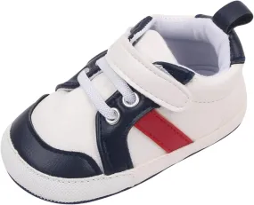 Baby Girls Boys Leather First Walking Sneakers Infant Toddler Anti-Slip Soft Sole Lightweight First Step Shoes