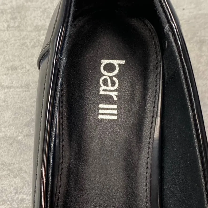 BAR III Women's Black Smooth Paz Lug-Sole Platform Slip-On Penny Loafers SZ 7.5