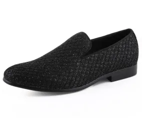 Bolano Sarlo Black Men’s Glitter Loafers Vegan