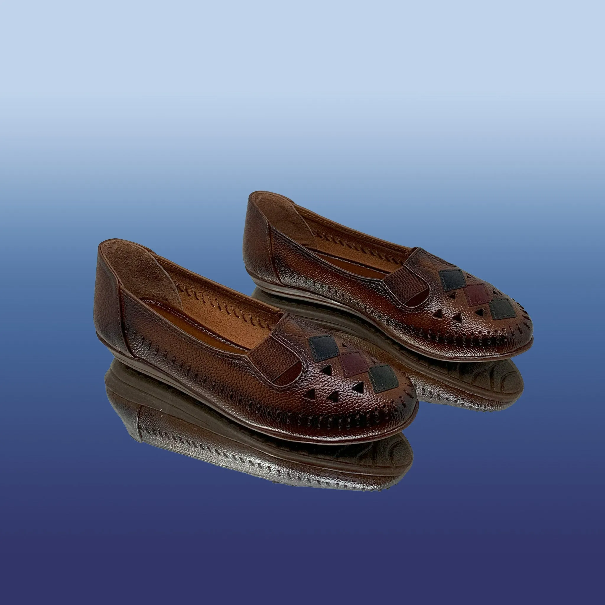 Brown Dry Milled Leather Loafers
