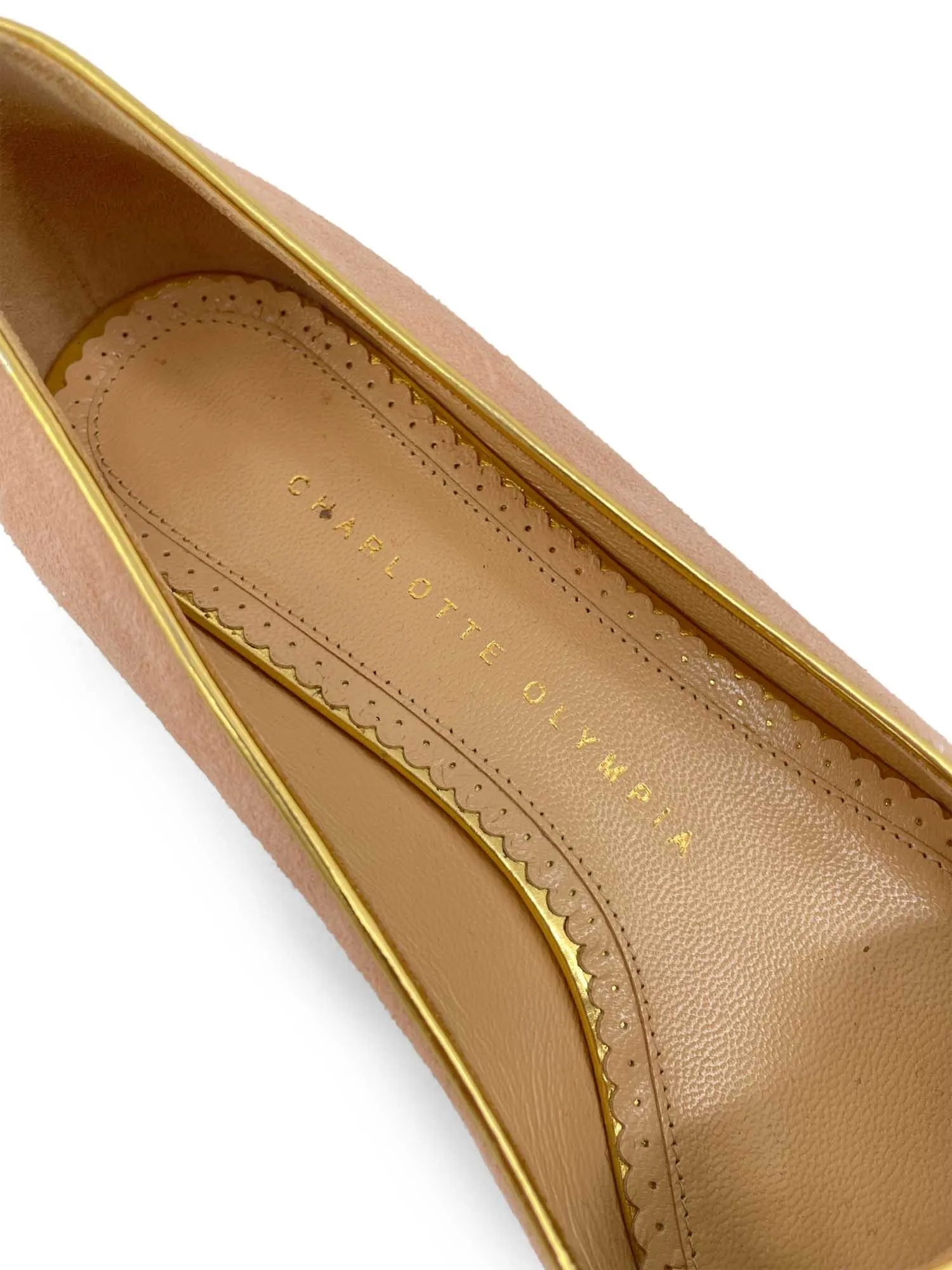 Charlotte Olympia Suede Birthday Zodiac Cancer Ballet Flats Blush Pink