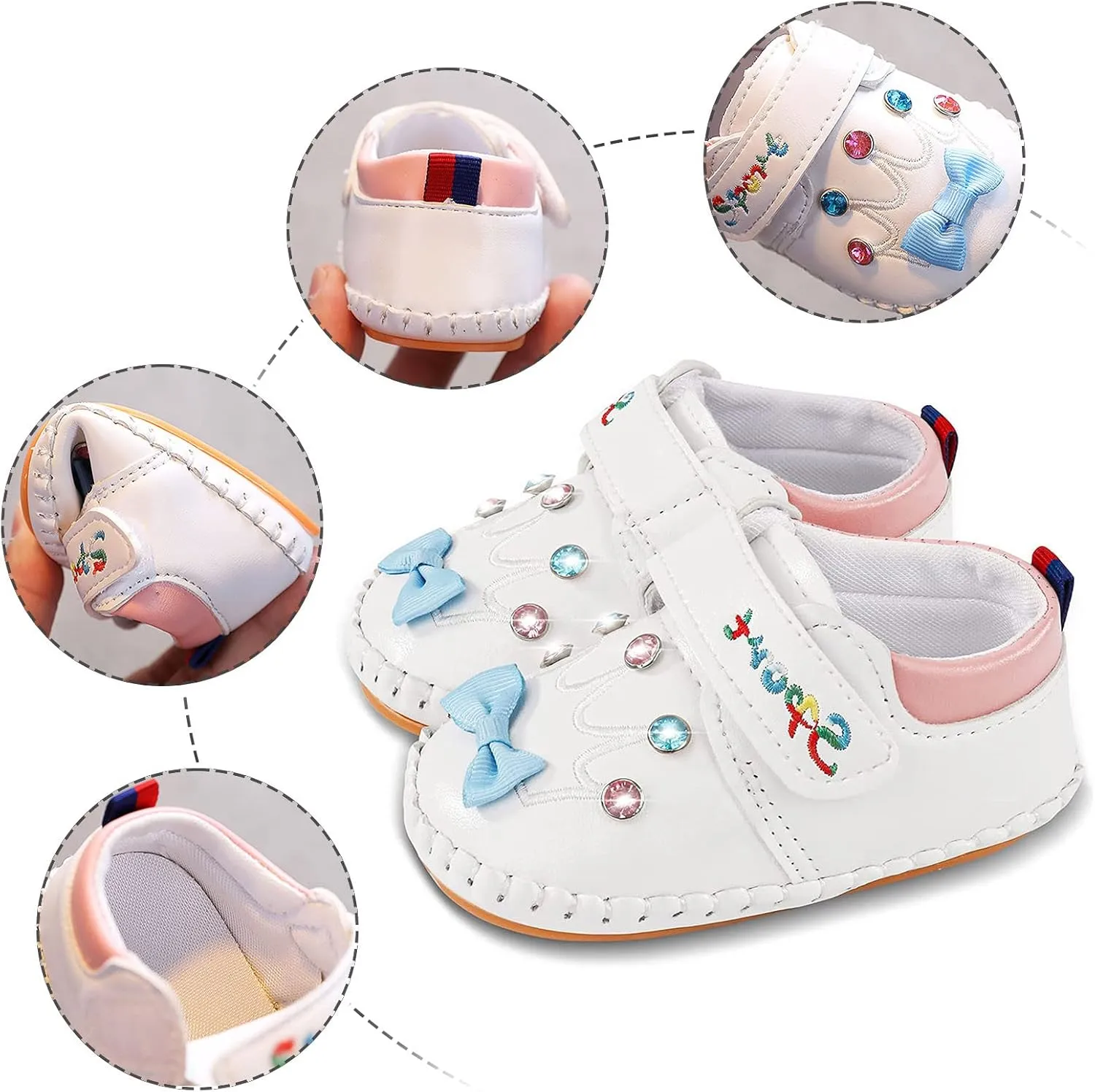 Cute 𝐂artoon Prewalkers Shoes for Infant Baby Boys Girls Soft Sole Leather Non Slip Comfortable Sports Footwear