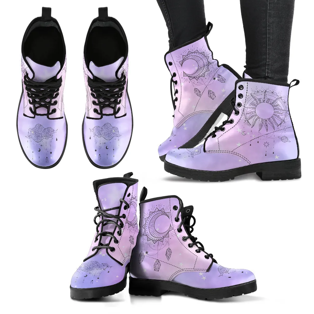 Fashion Combat Boots - Esoteric Art #104 | Unisex Custom Shoes, Vegan Leather Boots Women, Women's Boots, Boots Men, Aesthetic Shoes