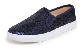 Feversole Women's Fashion Sparkle Sequin Embellished Sneaker Party Holiday Casual Shoes