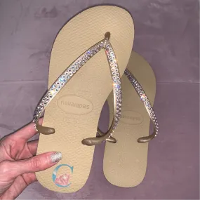 Gold Thin Strap Havaiana - 2 Rows*
