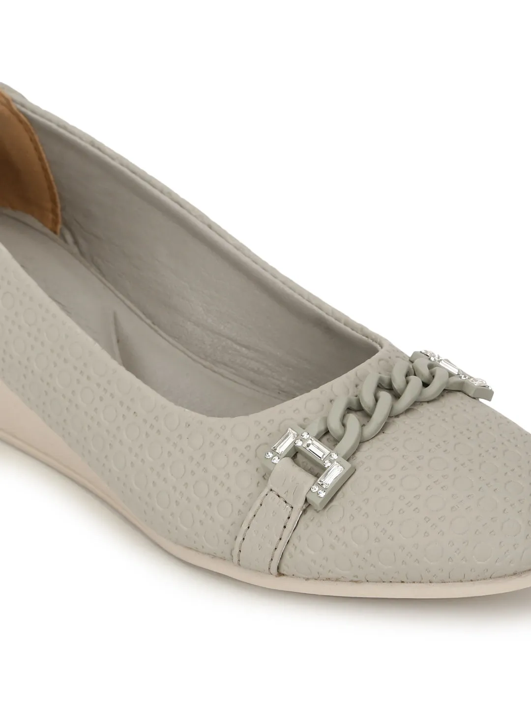 Grey PU Wedge Ballerina (TC-D08969-GRY)