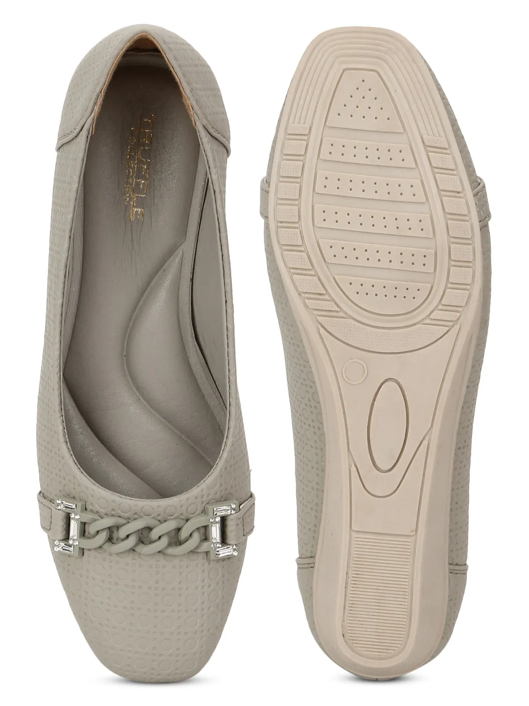 Grey PU Wedge Ballerina (TC-D08969-GRY)