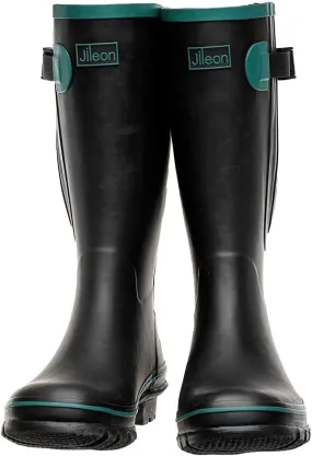 Jileon Wide Calf Rain Boots for Women - up to 19 inch Calf - Standard Foot & Ankle Width - Durable Rubber