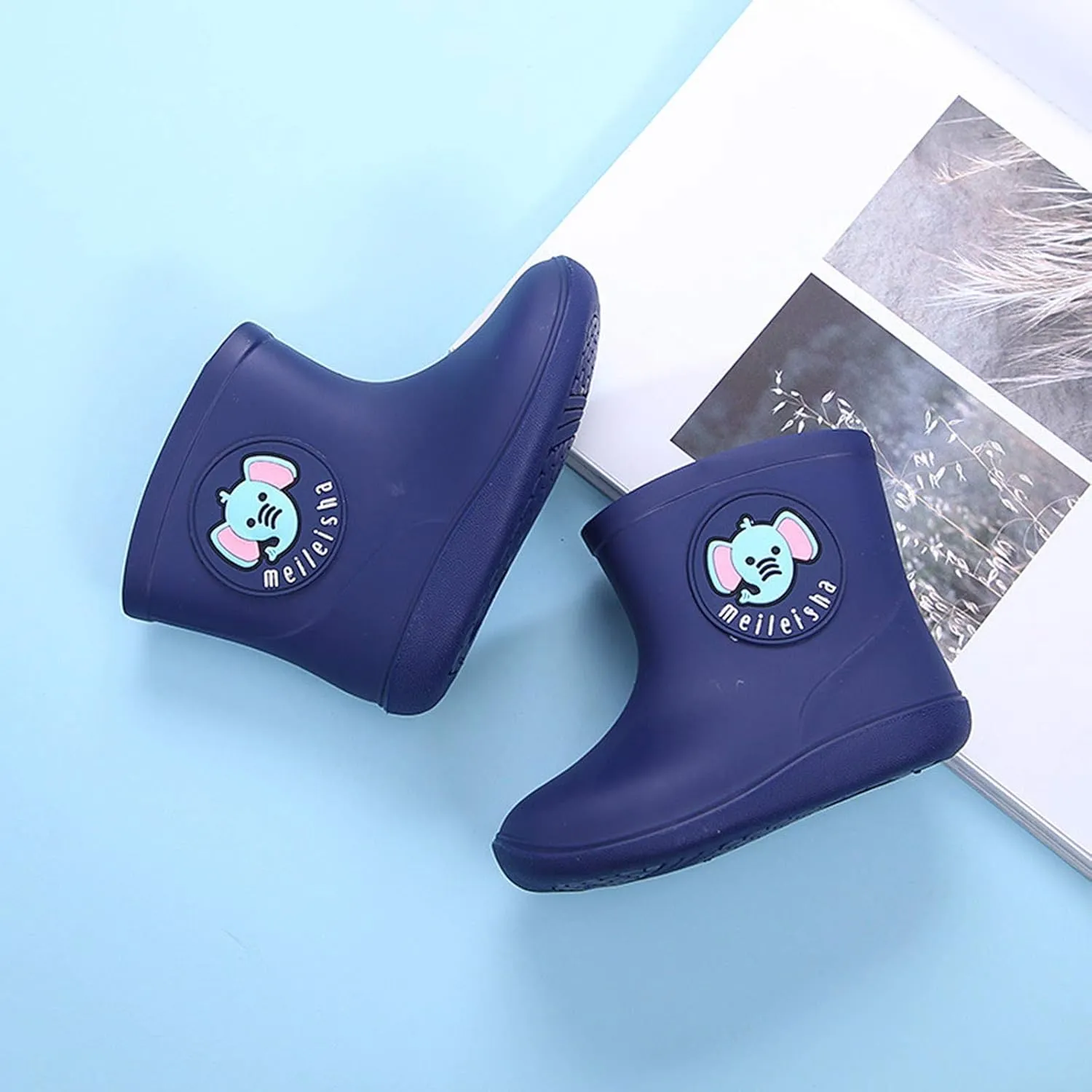 Kids Baby Boys Girls Rain Boots - Waterproof PVC Cartoon Durable Non-Slip Shoes for Spring & Fall