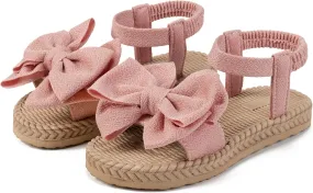 Kids' Open Toe Platform Sandals - Stylish Summer Slides with Bow Tie Design, Perfect Outdoor Footwear