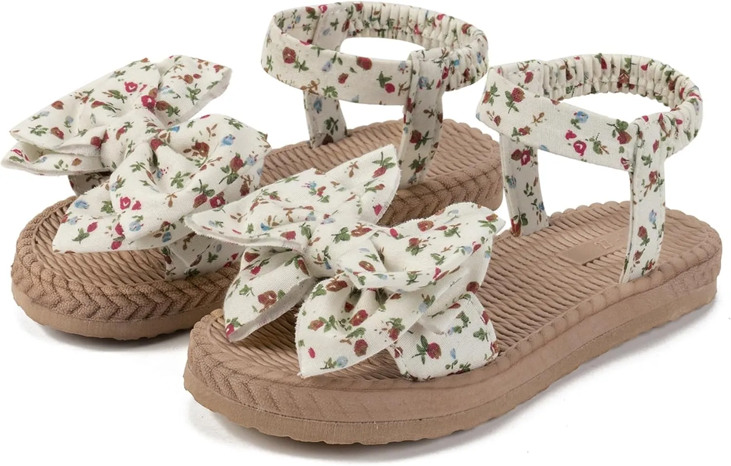 Kids' Open Toe Platform Sandals - Stylish Summer Slides with Bow Tie Design, Perfect Outdoor Footwear