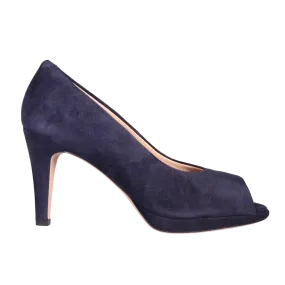 Ladies Elegant Open Toe Court Heel in Blu (MDF60320)