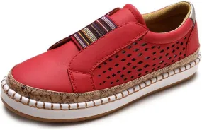Lausiuoe Shoes for Women Sneakers Slip On Canvas Shoes Low Top Fashion Comfortable Classic Casual Soft Walking Flat Loafers