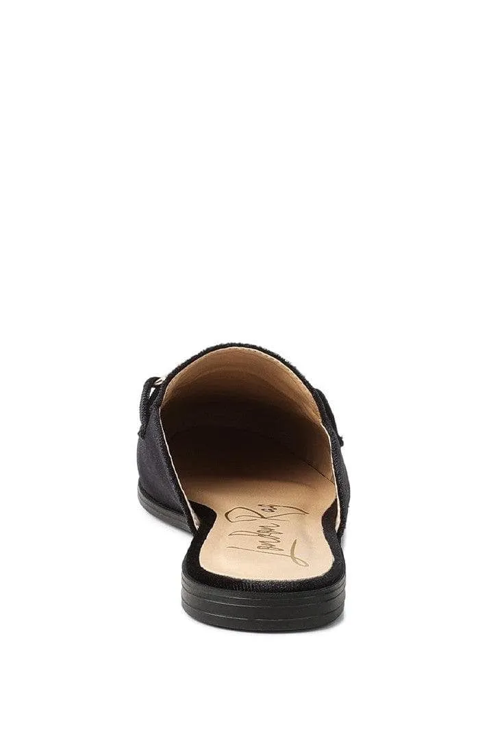 LONDON RAG Velvet Buckled Flat Mules