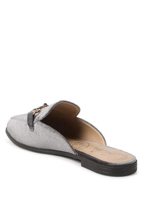 LONDON RAG Velvet Buckled Flat Mules