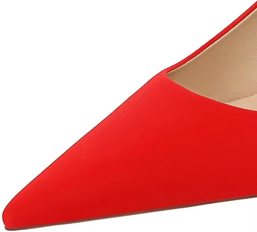 LUXINYU Women Fashion Pointed Toe Heels Elegant Stiletto Pu Leather Upper Ladies Pumps Party Dress Heels Work Office Shoes