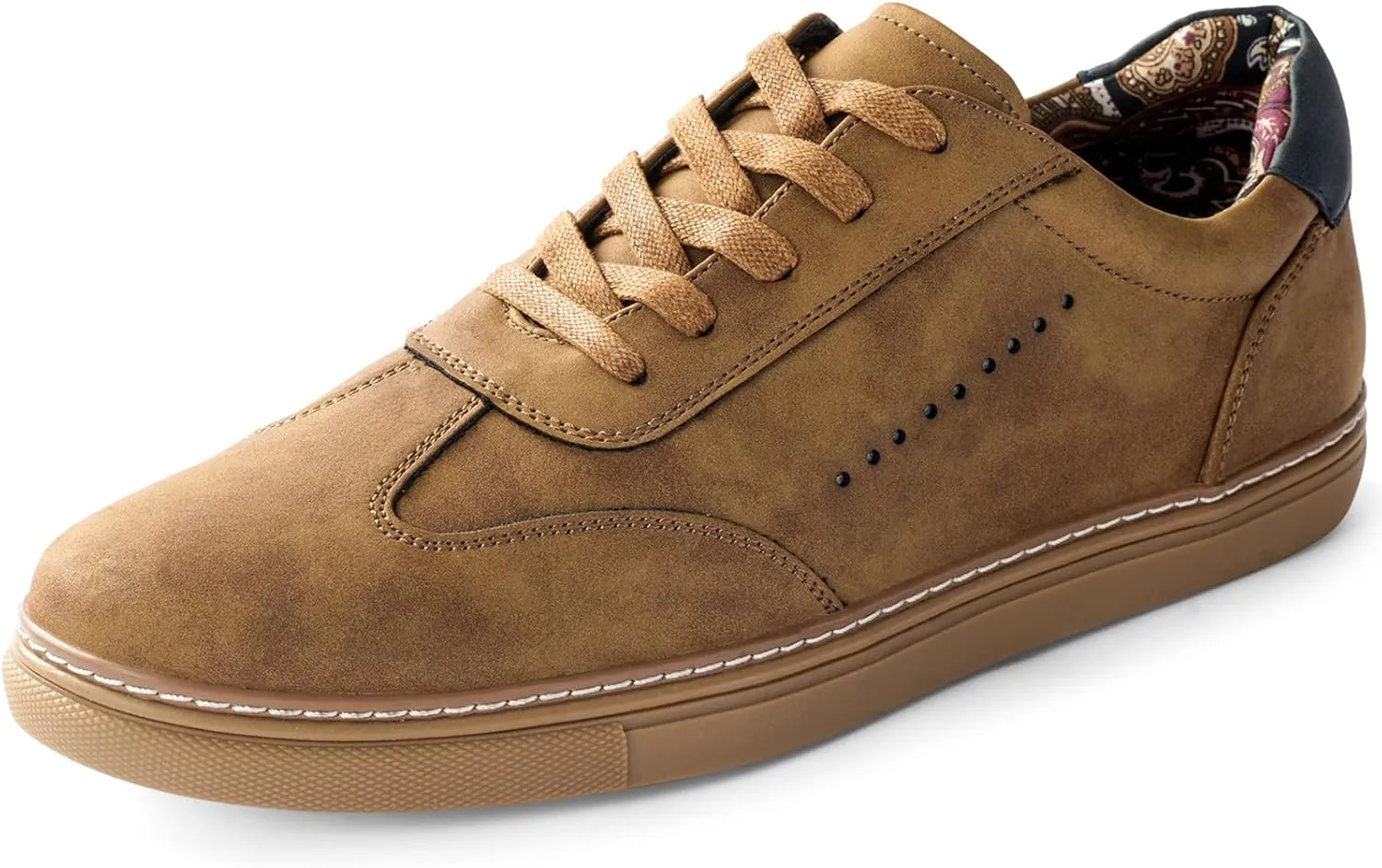 Mens Casual Dress Sneakers - Classic Lace-up Retro Sneakers for Men - Comfortable PU Business Casual Shoes