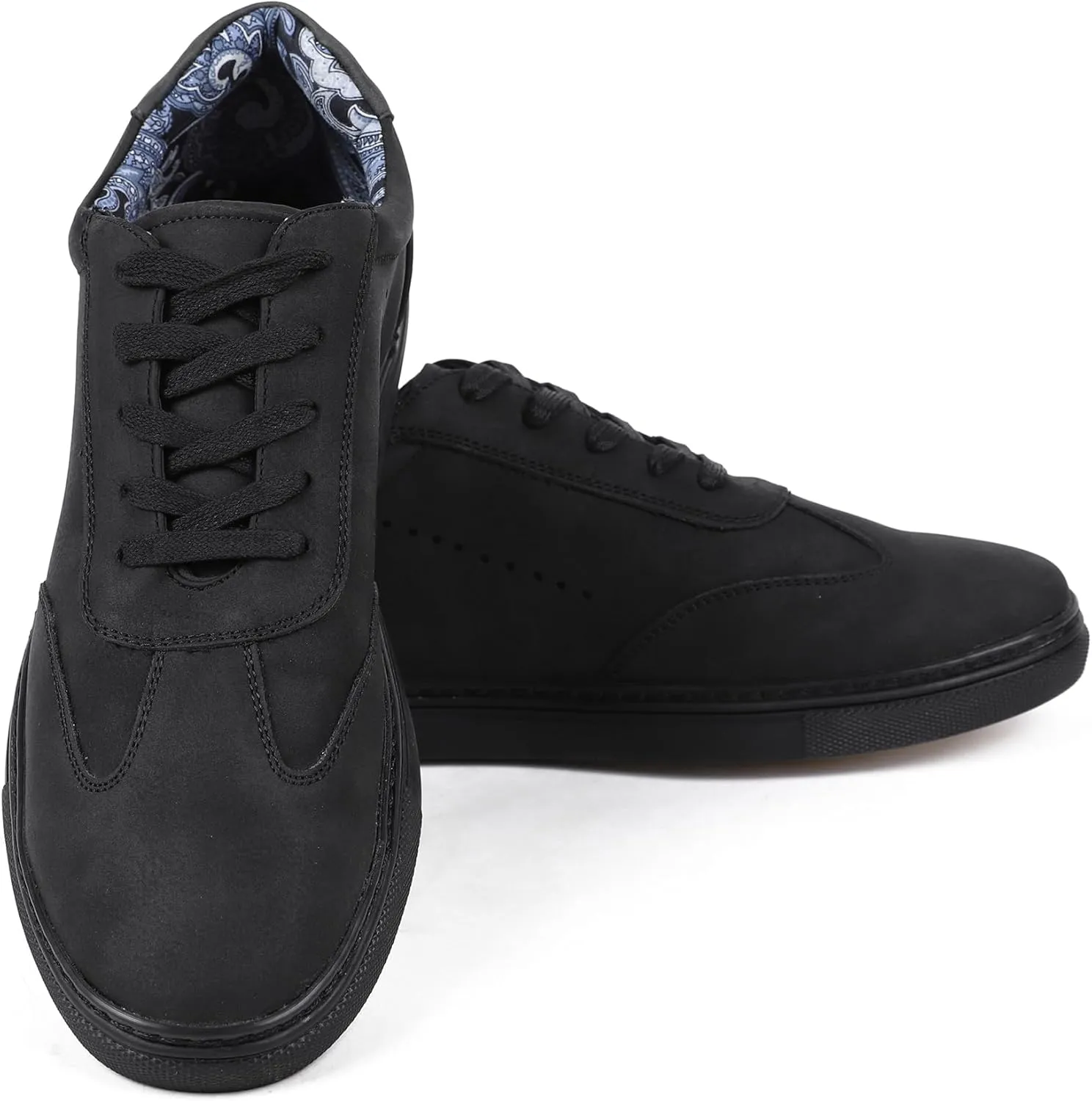 Mens Casual Dress Sneakers - Classic Lace-up Retro Sneakers for Men - Comfortable PU Business Casual Shoes