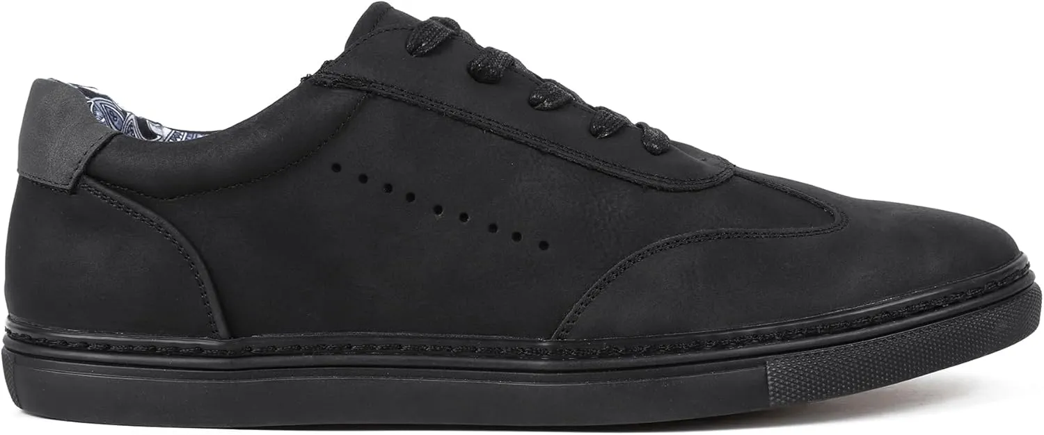 Mens Casual Dress Sneakers - Classic Lace-up Retro Sneakers for Men - Comfortable PU Business Casual Shoes