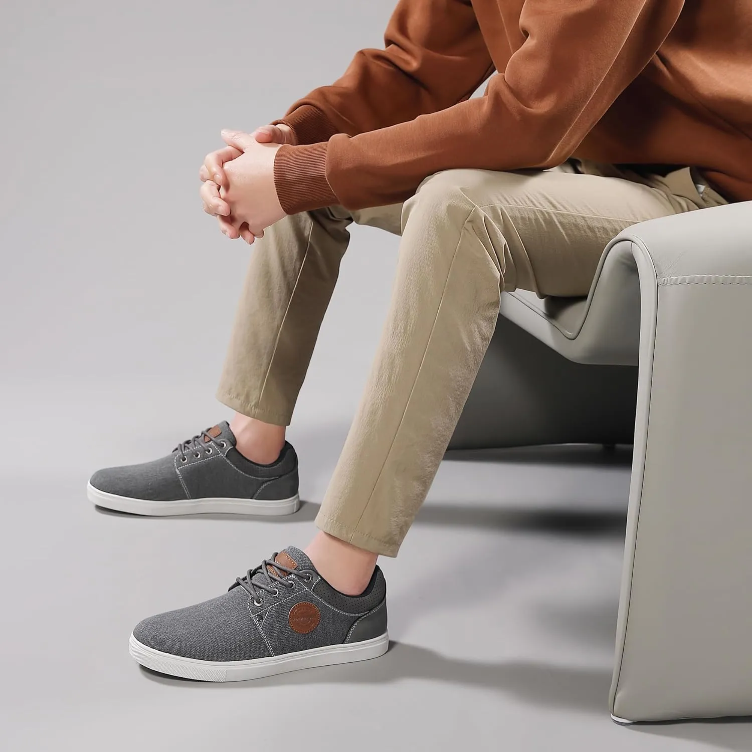 Mens Fashion Sneakers Oxfords Casual Shoes Soft Comfortable Lace-Up Dress Sneakers