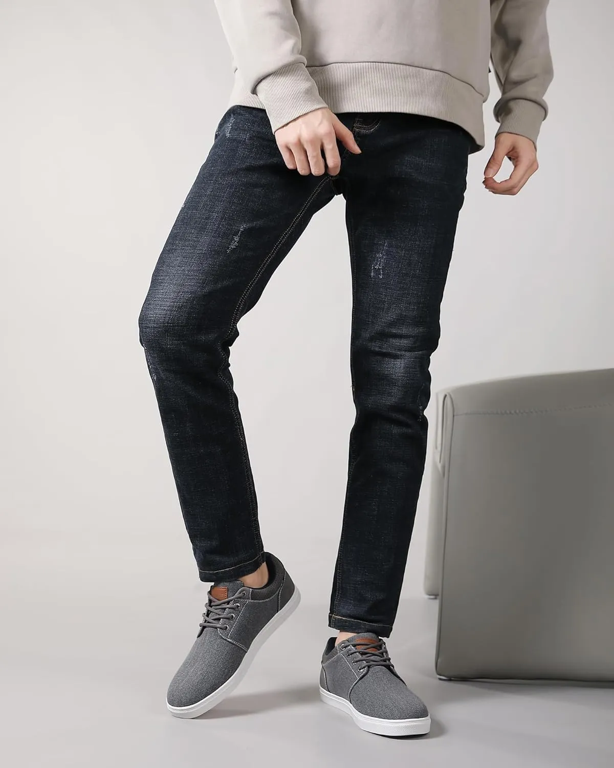 Mens Fashion Sneakers Oxfords Casual Shoes Soft Comfortable Lace-Up Dress Sneakers