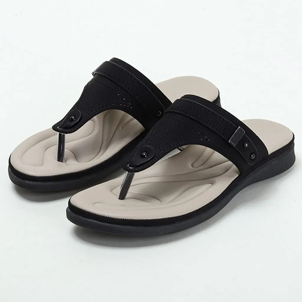 MIOKE Women's Sparkly Metallic Flat Flipflops Sandals Casual Slip On T-strap Platform Summer Beach Thong