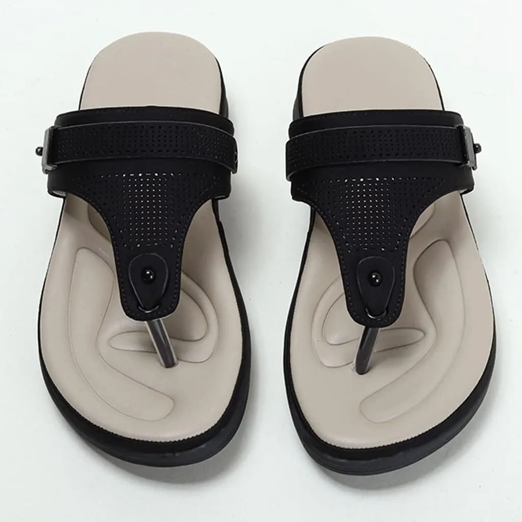 MIOKE Women's Sparkly Metallic Flat Flipflops Sandals Casual Slip On T-strap Platform Summer Beach Thong