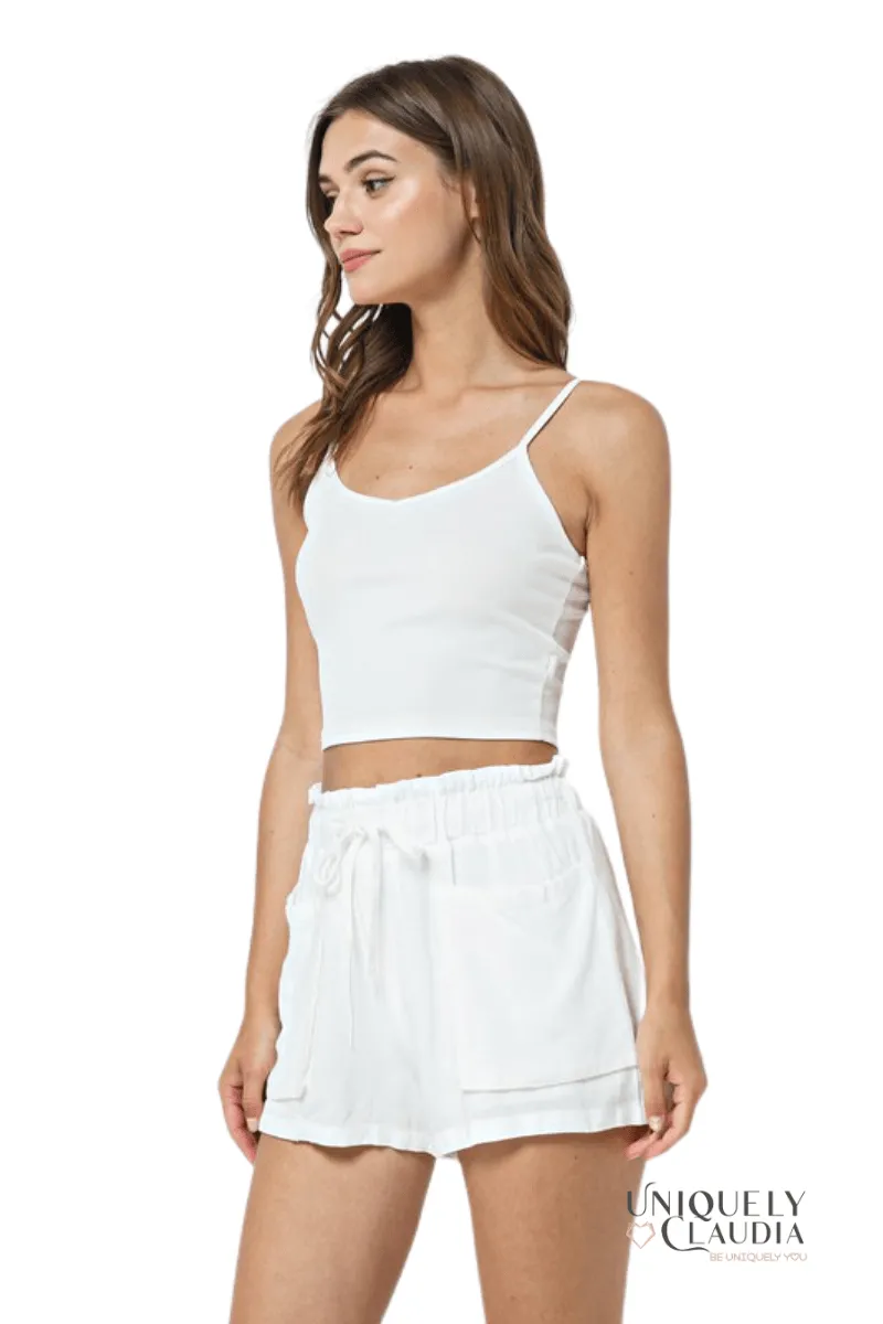 Nicole White Linen Short