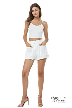 Nicole White Linen Short