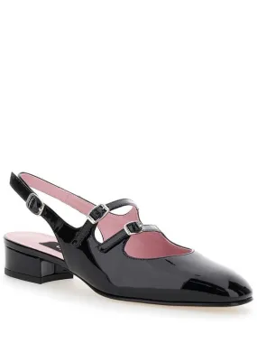 'Peche' Black Mary Jane Pumps In Patent Leather Woman