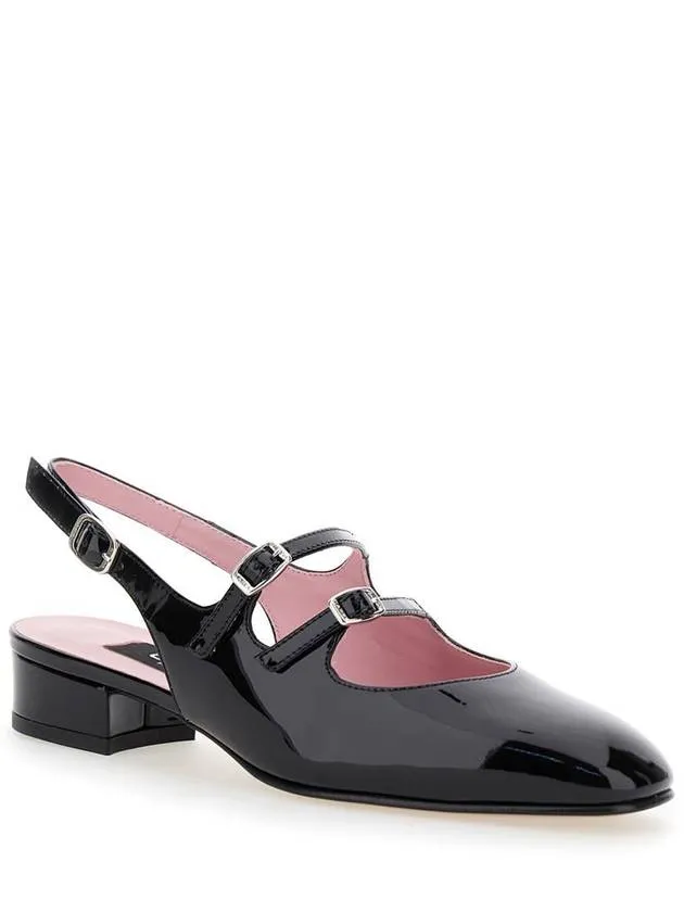 'Peche' Black Mary Jane Pumps In Patent Leather Woman