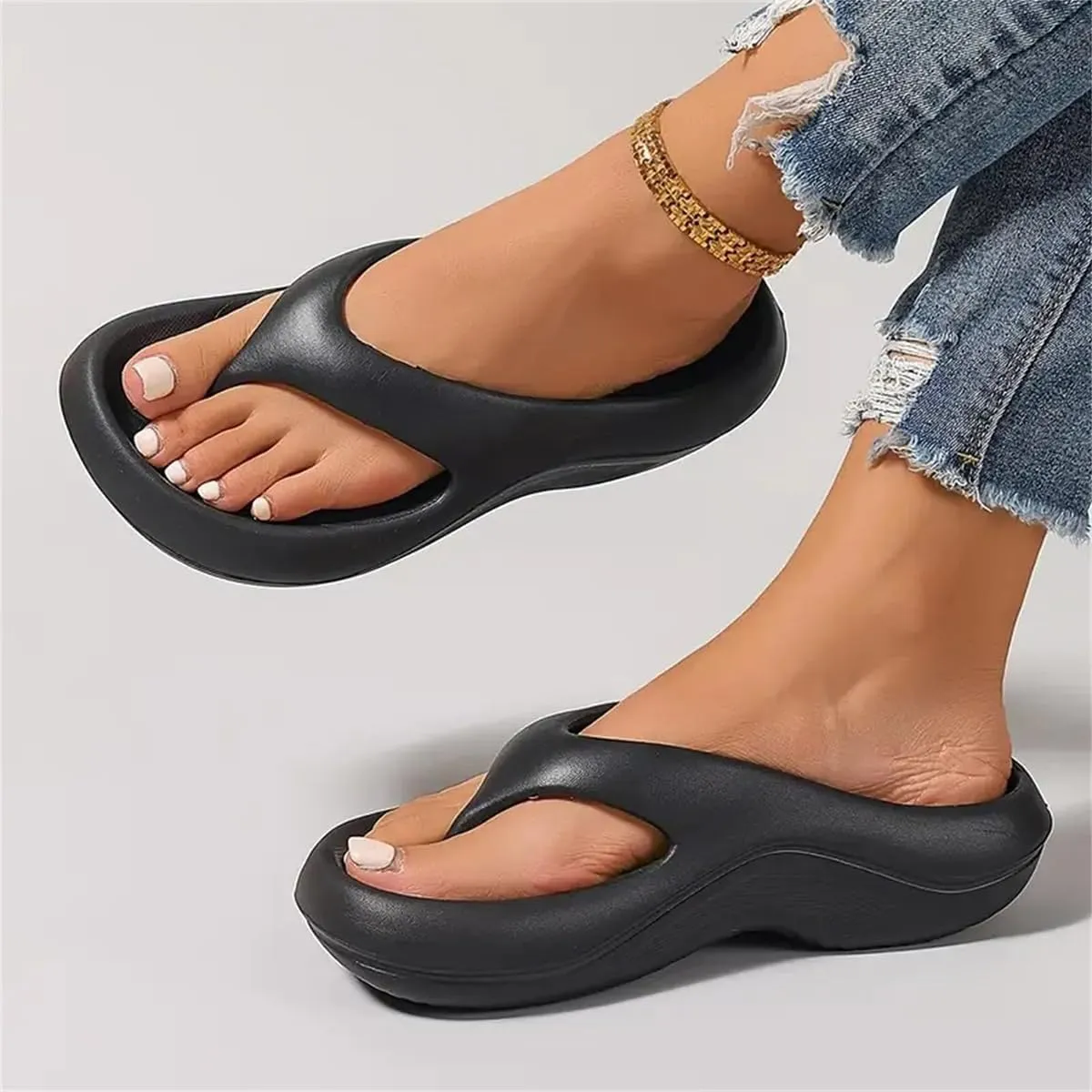 Pillow Arch Support Flip Flops for Women, Pillow Sandals Platform Recovery Flipflops Orthopedic Slides
