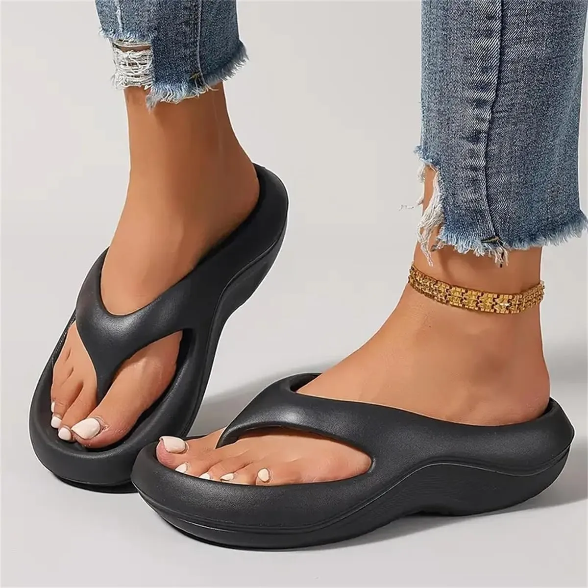 Pillow Arch Support Flip Flops for Women, Pillow Sandals Platform Recovery Flipflops Orthopedic Slides