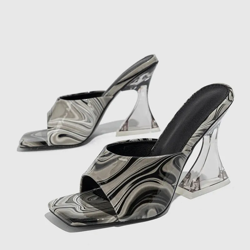 Quirky Transparent Heel mules
