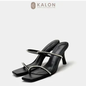 rhinestone chain strap high heel