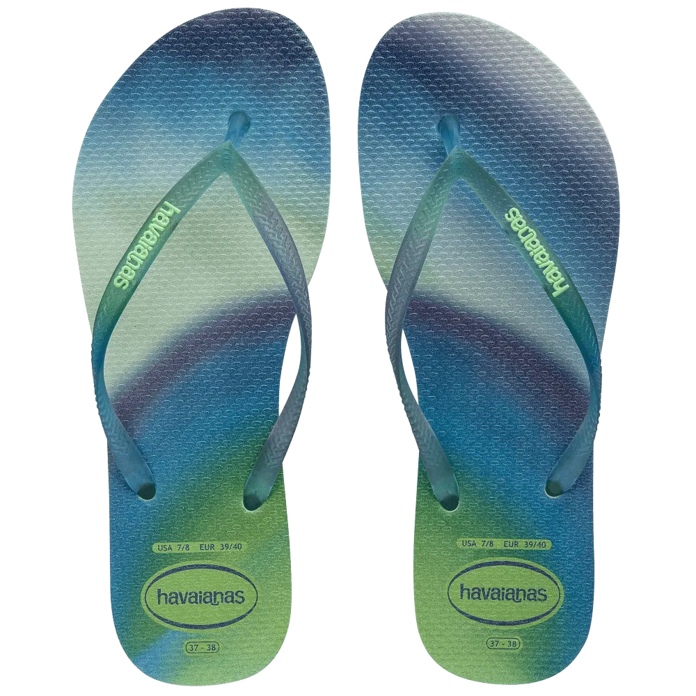 Slim Metallic Rainbow Flip Flops