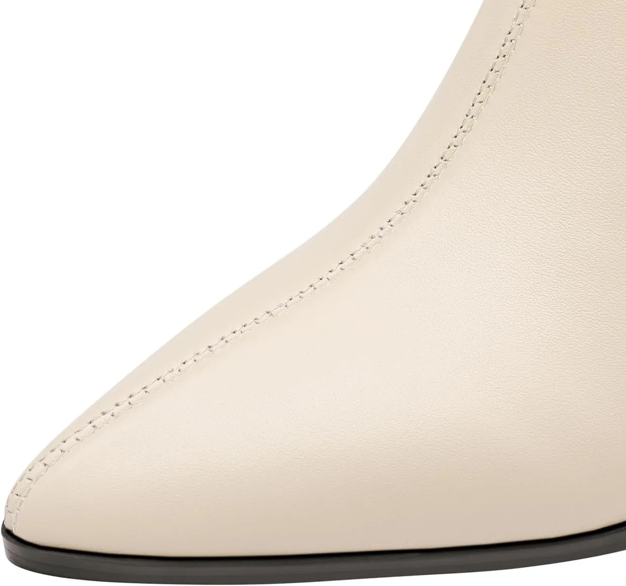 TinaCus Women's Pointed Toe Handmade Zipper Mid Chunky Heels Elegant Ankle Boots with Jewelry