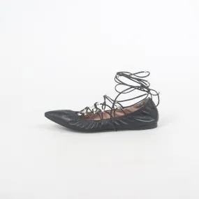 Valentino Rockstud Lace Up Ballet Flats Size 37