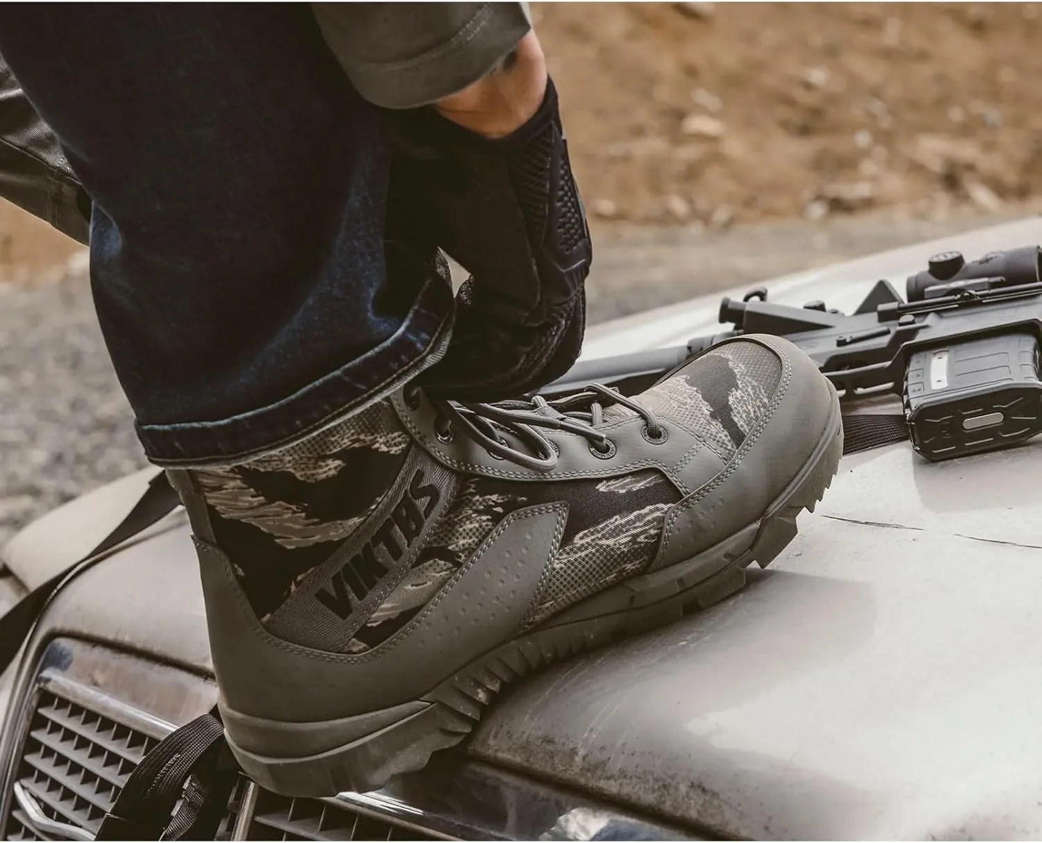 VIKTOS Men's Johnny Combat OPS Tiger Tactical Boots | Durable Water-Resistant Lightweight Mid-Height Outdoor Combat Boots