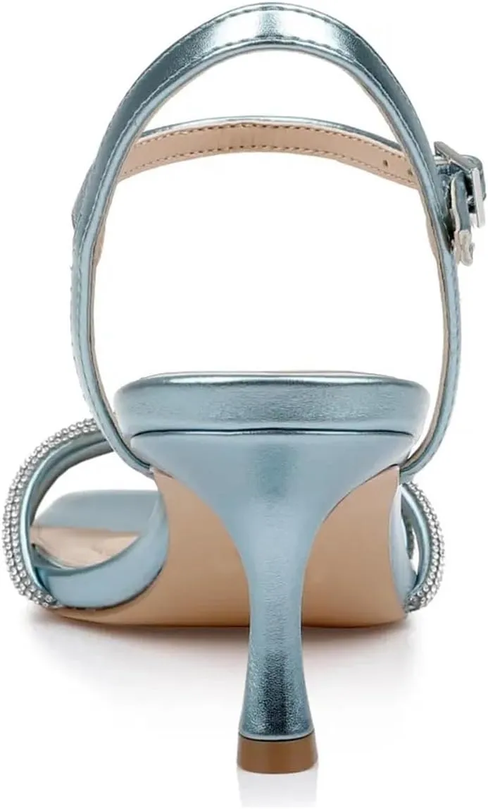 Women Stylish Strap Knot Open Toe Summer Sandals Low Heel Ankle Strap Slingback Party Dress Shoes Size 4-16 US