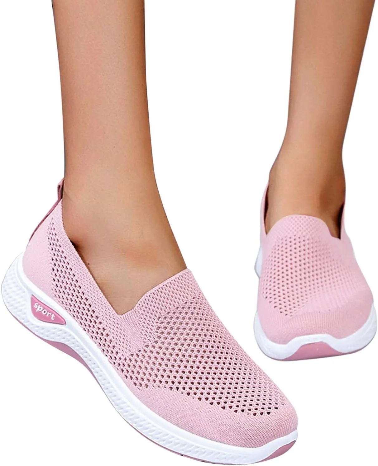 Women's Breathable Mesh Orthopedic Sneakers Casual Fashion Non-Slip Walking Shoes Comfortable Soft Sole Slip-on Loafers Tennis Shoes