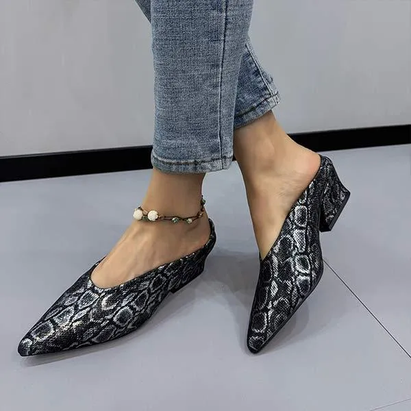 Women's Chunky Heel Fashion Mules 33068034C