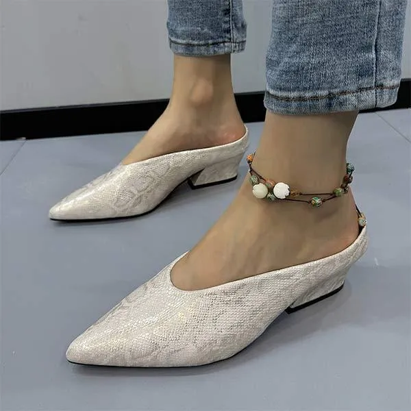 Women's Chunky Heel Fashion Mules 33068034C