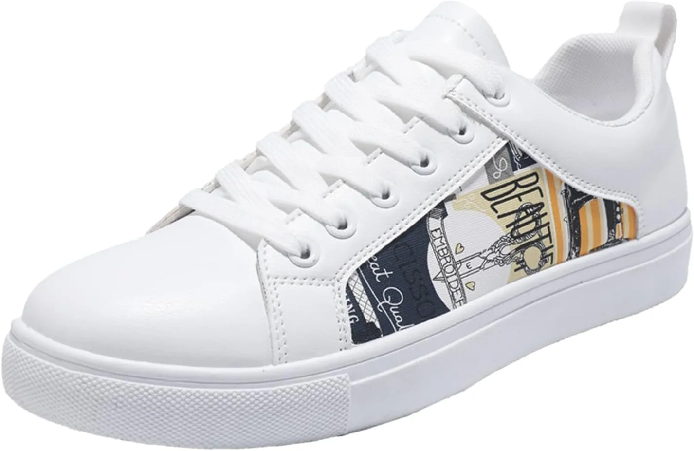Women's White Fashion Sneakers Women's Sneakers Women's Walking Shoes Comfortable & Lightweight Black Loafers Women Platform High Top Sneakers for Women