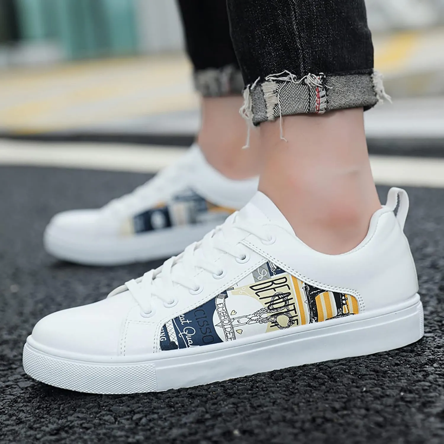 Women's White Fashion Sneakers Women's Sneakers Women's Walking Shoes Comfortable & Lightweight Black Loafers Women Platform High Top Sneakers for Women